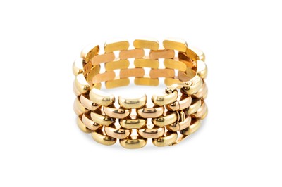 Lot 332 - A VINTAGE BRICK LINK TWO-TONE WIDE CUFF...