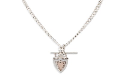 Lot 172 - AN ANTIQUE SILVER ALBERT CHAIN, with T-bar, 24'...