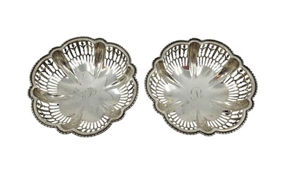 Lot 497 - A PAIR OF GEORGE V SILVER BON BON DISHES, of...