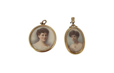 Lot 519 - A COLLECTION OF MINIATURE PAINTINGS, in brass...