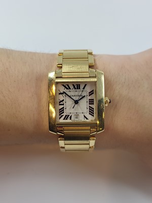 Lot 413 - A GENT'S 18CT YELLOW GOLD CARTIER TANK...