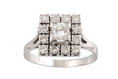 Lot 384 - A DIAMOND CLUSTER RING OF SQUARE FORM, set...