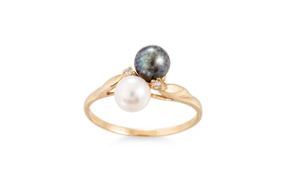 Lot 107 - A PEARL AND DIAMOND RING, mounted in 19ct...