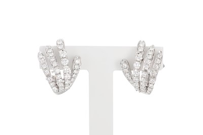 Lot 66 - A PAIR OF DIAMOND EARRINGS BY DAMIANI, of...