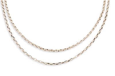 Lot 93 - A 9CT YELLOW GOLD MUFF CHAIN, with dog clip...