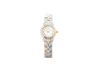 Lot 398 - A LADY'S BI-METAL RAYMOND WEIL WRISTWATCH,...