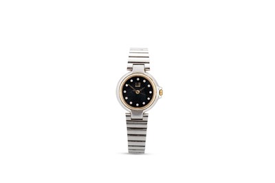 Lot 408 - A LADY'S DIAMOND FACE DUNHILL WRISTWATCH,...