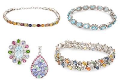 Lot 286 - A COLLECTION OF GEM SET JEWELLERY