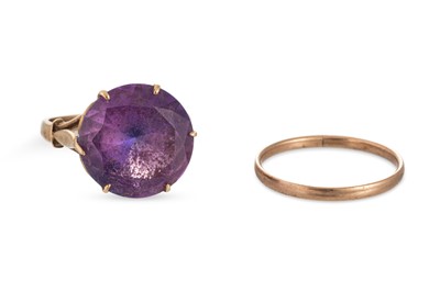 Lot 228 - A 9CT GOLD & STONE SET DRESS RING, together...