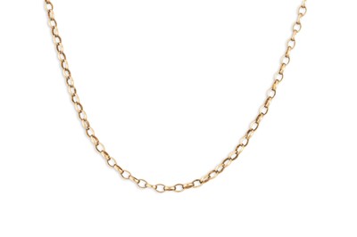 Lot 230 - A 9CT YELLOW GOLD NECK CHAIN, 16.5" long, 4.3 g.