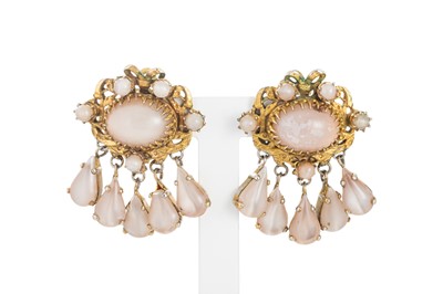 Lot 112 - A PAIR OF VINTAGE 1950S CHRISTIAN DIOR STONE...