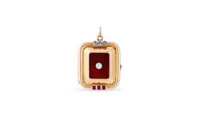 Lot 152 - A VINTAGE ART DECO GOLD LOCKET PENDANT, of...