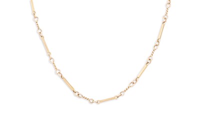 Lot 69 - A 9CT GOLD FANCY LINK NECK CHAIN, 6.9 g.
