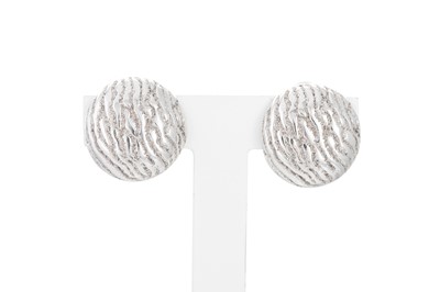 Lot 330 - A PAIR OF 18CT GOLD EARRINGS, stylised carved...