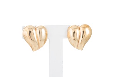 Lot 333 - A PAIR OF 18CT YELLOW GOLD EARRINGS, stylised...