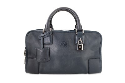 Lot 529 - A LOEWE 'AMAZONA' HANDBAG, navy leather with...