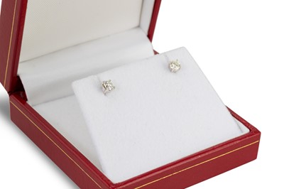 Lot 59 - A PAIR OF DIAMOND STUD EARRINGS, mounted in...