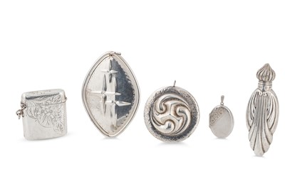 Lot 500 - A VICTORIAN SILVER DECORATIVE PERFUME BOTTLE,...