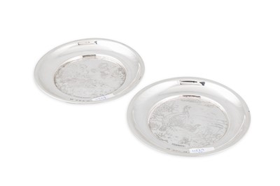 Lot 504 - A PAIR OF MODERN IRISH SILVER WINE COASTERS,...
