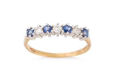 Lot 32 - A DIAMOND AND SAPPHIRE RING, mounted in 9ct...