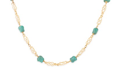 Lot 33 - A VINTAGE TURQUOISE SET NECKLACE, comprising...
