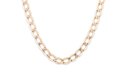 Lot 85 - A 9CT GOLD FLAT LINK CURB CHAIN, 19.1 g., 20"...