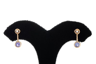 Lot 128 - A PAIR OF DIAMOND AND GEM SET DROP EARRINGS,...