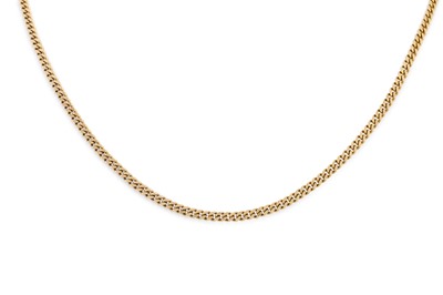 Lot 360 - A 9CT GOLD CHAIN, flat curb link, 16.7 g.