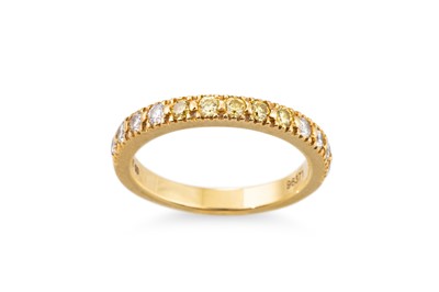 Lot 368 - A DIAMOND SET BAND RING, set with round...