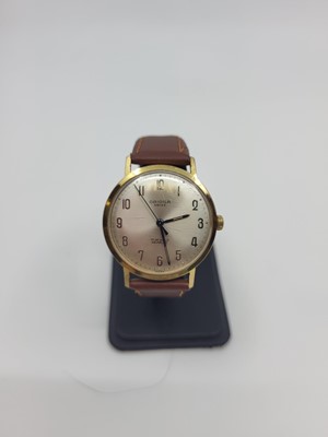 Lot 439 - A GENT'S VINTAGE GOLD-PLATED ORIOSA WRISTWATCH,...