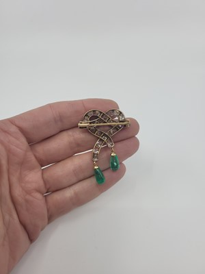 Lot 345 - A 19TH CENTURY OLD CUT DIAMOND KNOT BROOCH,...