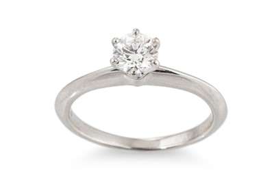 Lot 161 - A TIFFANY DIAMOND SOLITAIRE RING, the...