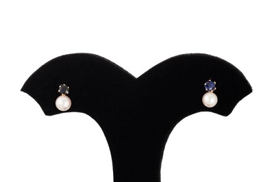 Lot 17 - A PAIR OF PEARL AND STONESET STUD EARRINGS,...