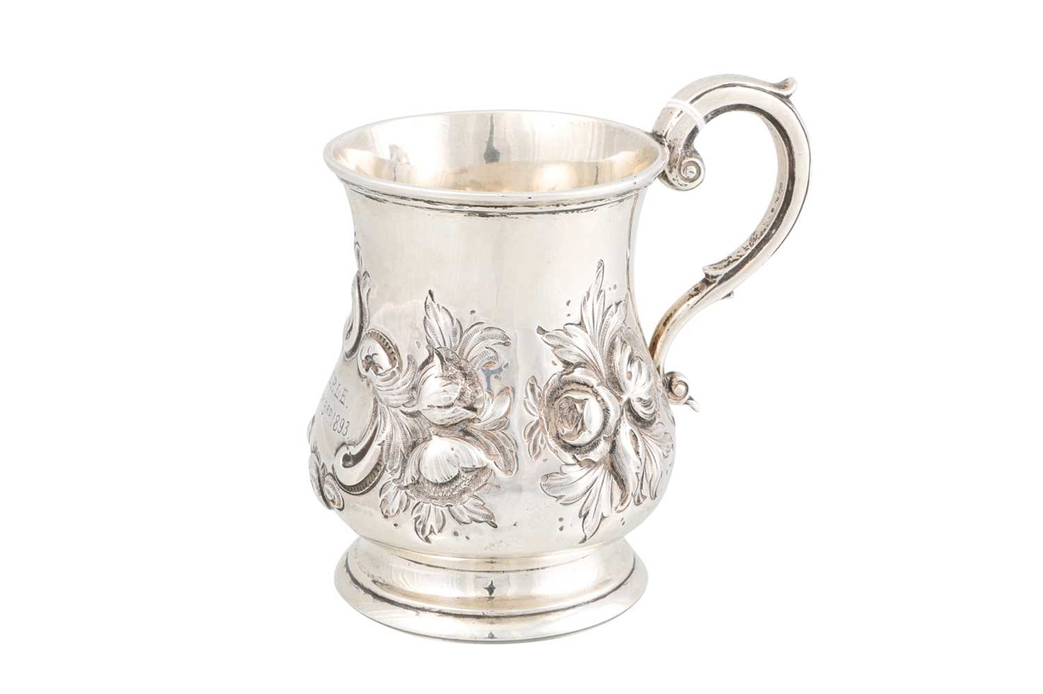 Lot 492 - A VICTORIAN SILVER CHRISTENING MUG, with...