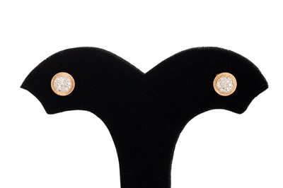 Lot 33 - A PAIR OF DIAMOND CLUSTER EARRINGS, the...