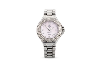 Lot 398 - A LADY'S TAG HEUER PINK MOTHER-OF-PEARL...