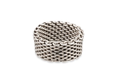 Lot 98 - A MESH RING, stamped Tiffany & Co., .925