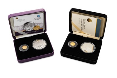 Lot 485 - A PAIR OF IRISH EURO GOLD & SILVER TWO COIN...