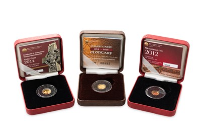 Lot 491 - THREE X IRISH 20 EURO PROOF GOLD COINS, 2011...