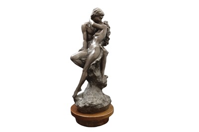 Lot 484 - A BRONZE STATUE OF A PAIR OF LOVERS, By R....