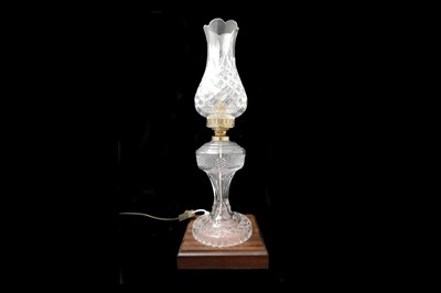 Lot 489 - A WATERFORD CRYSTAL TWO PIECE LAMP, in the...