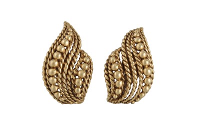 Lot 277 - A PAIR OF 18CT GOLD EARRINGS BY DAVID WEBB, of...