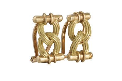Lot 63 - A PAIR OF 18CT GOLD EARRINGS, in the form of...