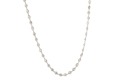 Lot 369 - A VINTAGE DIAMOND CHAIN, set with 86 old cut...