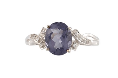Lot 25 - AN AMETHYST RING , mounted in 9ct gold, size V