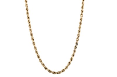 Lot 362 - A 9CT GOLD ROPE LINK NECKCHAIN, 11.7 g, approx...