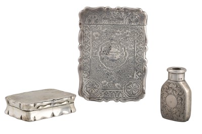 Lot 413 - A VICTORIAN SILVER CARD CASE, Tonson Rye...