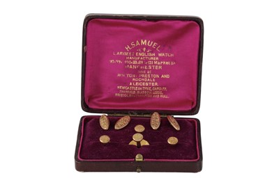 Lot 456 - A CASED SET OF VINTAGE 9CT GOLD STUD AND...