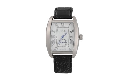 Lot 470 - AN AURIOL STAINLESS STEEL GENT'S AUTOMATIC...