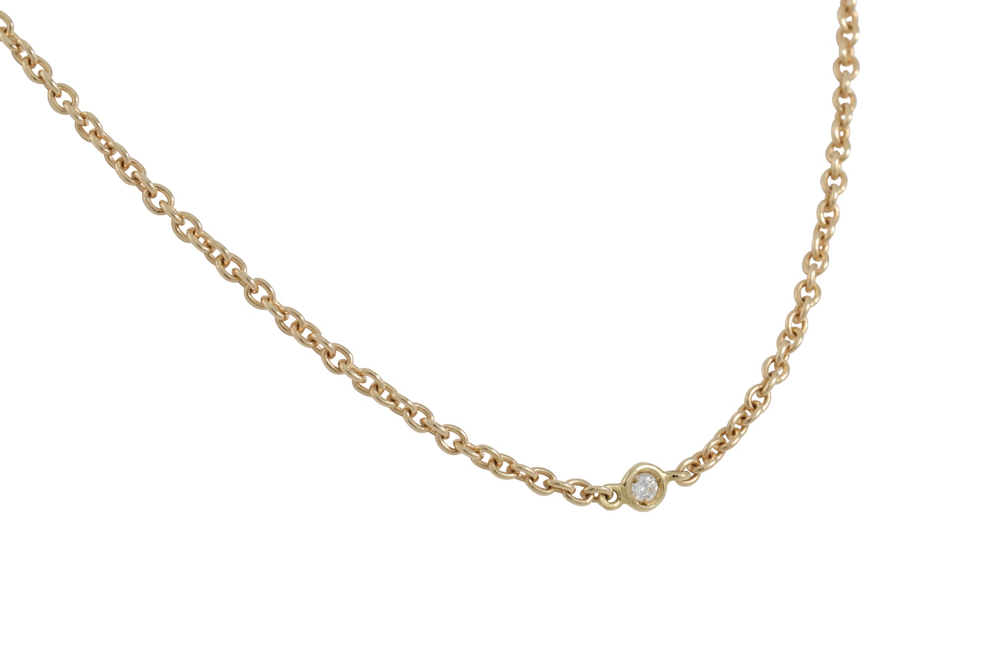 Lot 294 A DIAMOND NECKLACE, the collet set brilliant